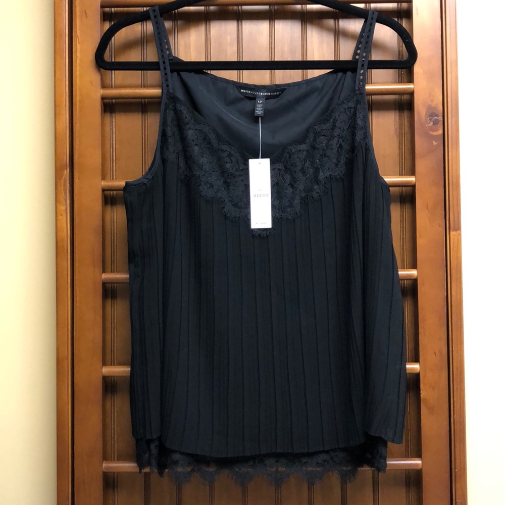 WHBM Black lace camisole.